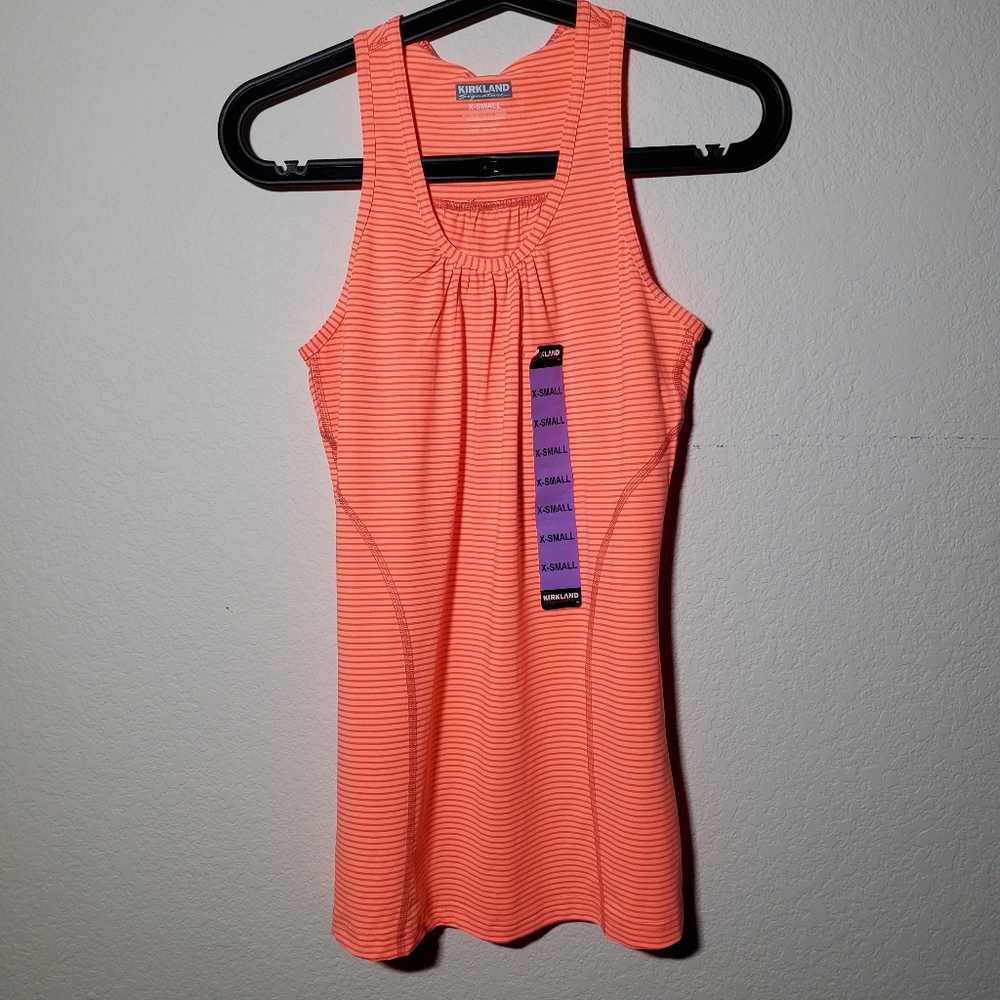 ♡NWT Kirkland Neon Orange Workout Top Size XS